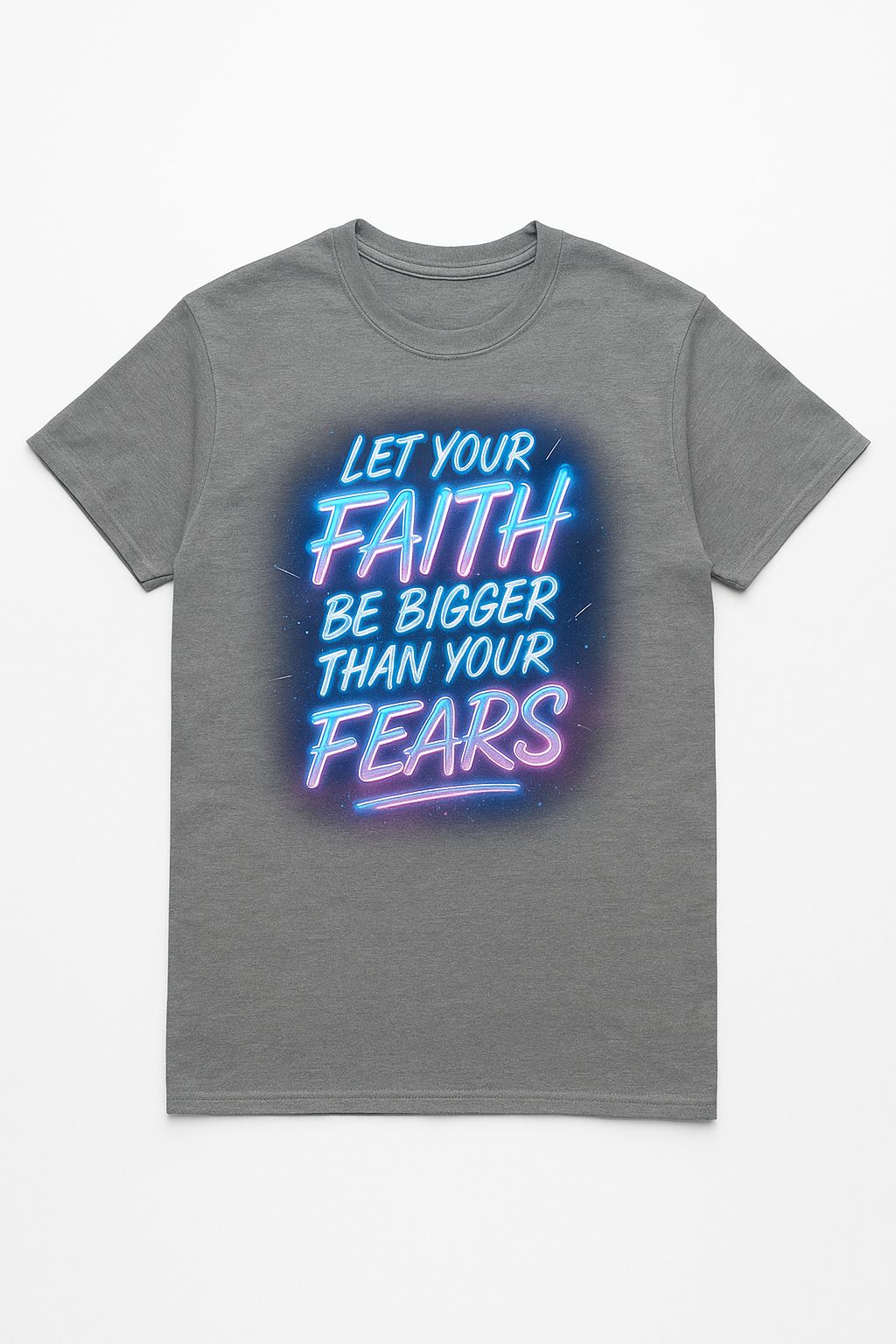 Neon Glow Faith T-Shirt🏷️ Let Your Faith Be Bigger Than Your Fears — Neon Glow Graffiti Christian T-Shirt (Copy)
